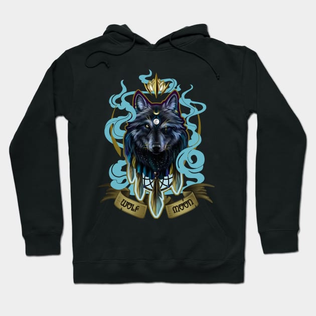 Wolf Moon Hoodie by etcherSketch